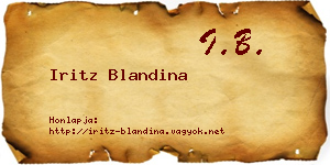Iritz Blandina névjegykártya